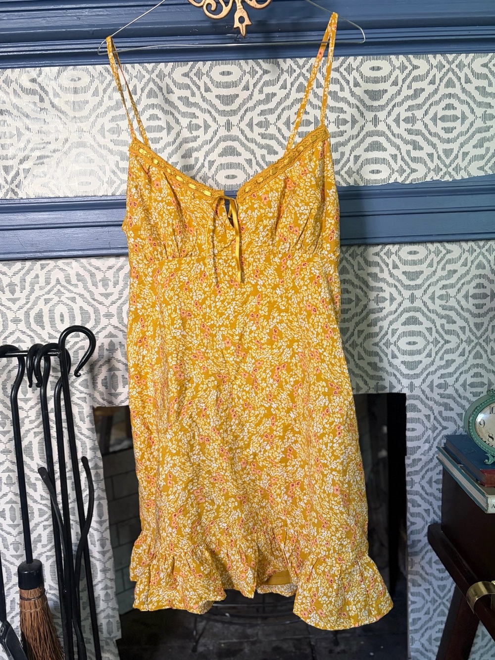 No Boundaries Yellow Floral Smocked Top